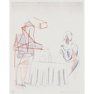 David Hockney - Figures with Still Life, 10 (M.C.A.T. 187)