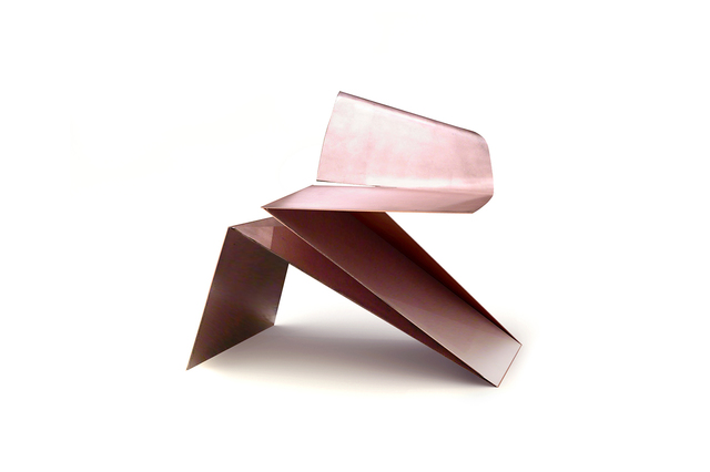 Philip Michael Wolfson, ‘Rose Gold Origami Chair’, 2007, Sculpture, Steel finished with 24-karat gold rose leaf
