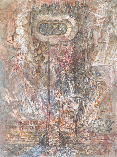 Dimitri Plavinsky, ‘Wall of the Church’, 1996, Drawing, Collage or other Work on Paper, Watercolor and ink on paper (framed), Rago/Wright