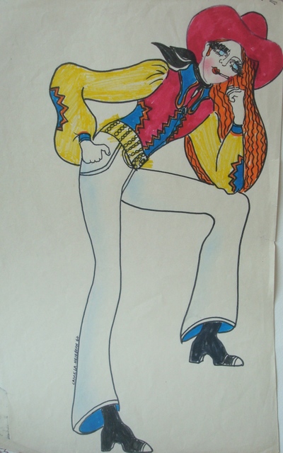 Delia Cancela, ‘Chica con sombrero fucsia’, 1967, Drawing, Collage or other Work on Paper, Mixed media on paper, Herlitzka + Faria