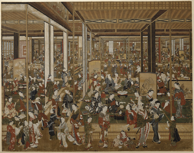 Unknown Artist, ‘Perspective view of the pleasure quarters ’, First half of the 18th century, Musée national des arts asiatiques - Guimet