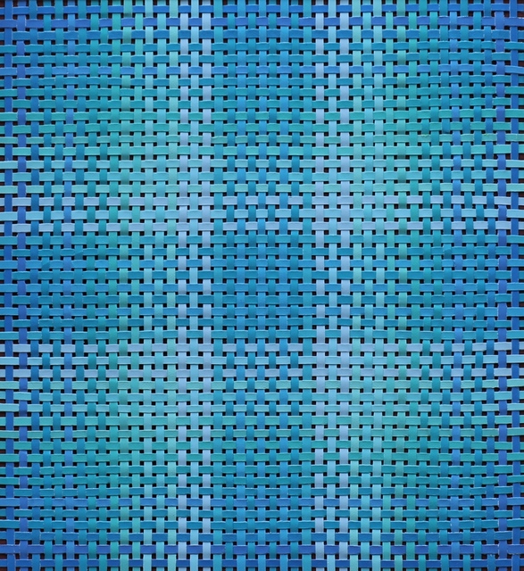 Claire Campbell Park, ‘Meditation: Spring Blue’, 2019, Drawing, Collage or other Work on Paper, Woven painted paper, Goya Contemporary/Goya-Girl Press