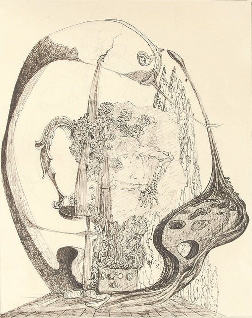 Salvador Dalí, ‘Study for Portrait of the Viscountess Marie-Laure de Noailles’, ca. 1931, Drawing, Collage or other Work on Paper, Pen, ink and graphite on paper, Omer Tiroche Gallery