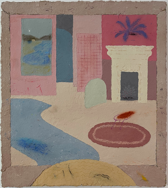 Kai Peter Martin, ‘Cloud, Castle, Lake’, 2021, Painting, Pigmented paper pulp plaster, graphite, charcoal, pastel, colored pencil on canvas, Ro2 Art