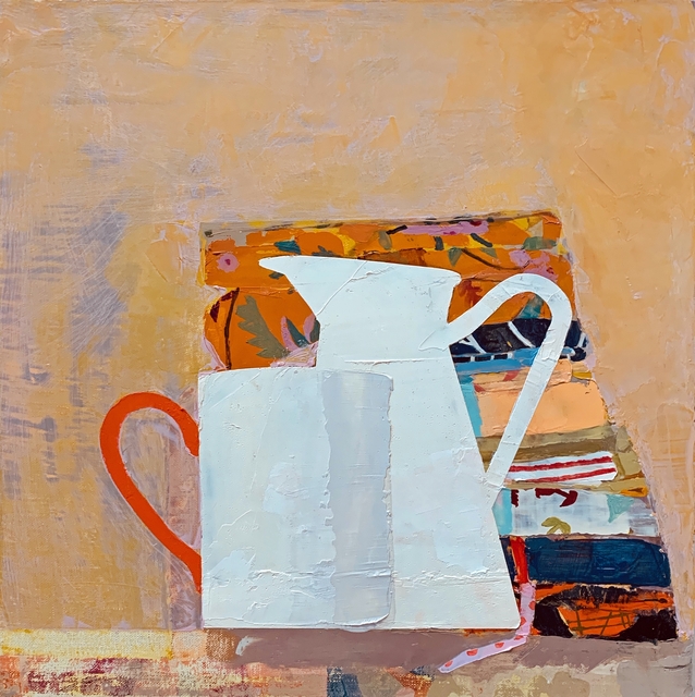 Sydney Licht, ‘Still Life with Fat Quarters, Cup & Pitcher’, 2020, Painting, Oil on linen, Kathryn Markel Fine Arts