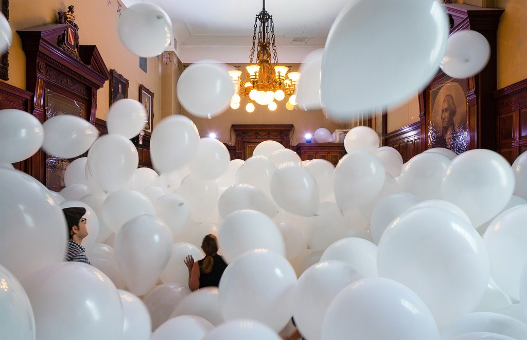 Installation view of Martin Creed: The Back Door at Park Avenue Armory, on view June 8 - August 7, 2016. Photo by James Ewing; image courtesy Park Avenue Armory. Installation view of Martin Creed: The Back Door at Park Avenue Armory, on view June 8 - August 7, 2016. Photo by James Ewing; image courtesy Park Avenue Armory.