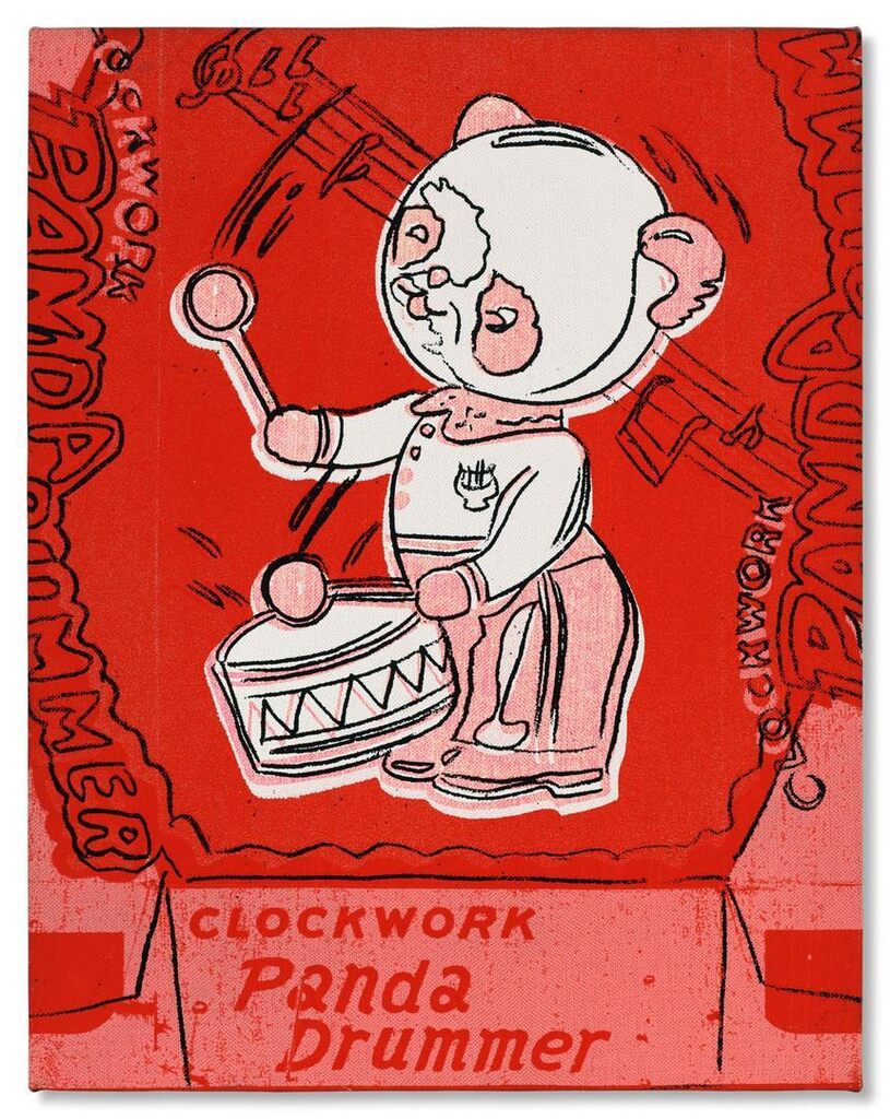 Andy Warhol - Clockwork Panda Drummer (Toy Painting)