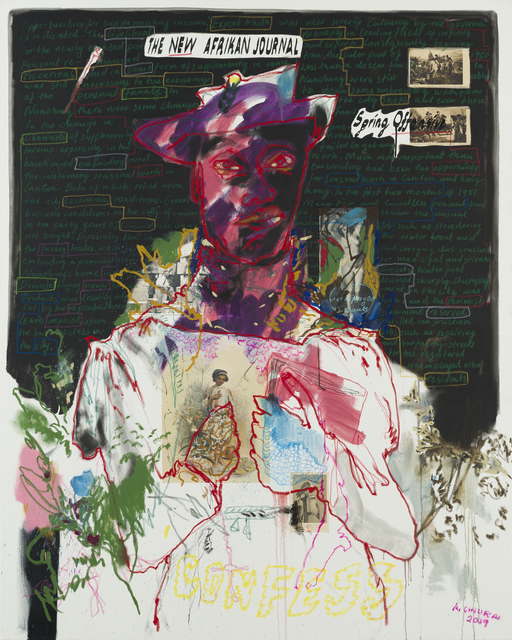 Kudzanai Chiurai, ‘The New African Journal’, 2019, Painting, Oil and mixed media on canvas, Goodman Gallery