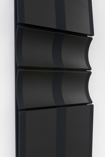 Robert William Moreland, ‘Tall Black Rectangle’, 2020, Painting, Canvas on wooden panel with acrylic paint, tacks and leather hinges, The Hole