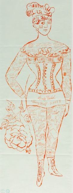 Andy Warhol, ‘Tattooed Woman Holding Rose’, 1955, DANE FINE ART