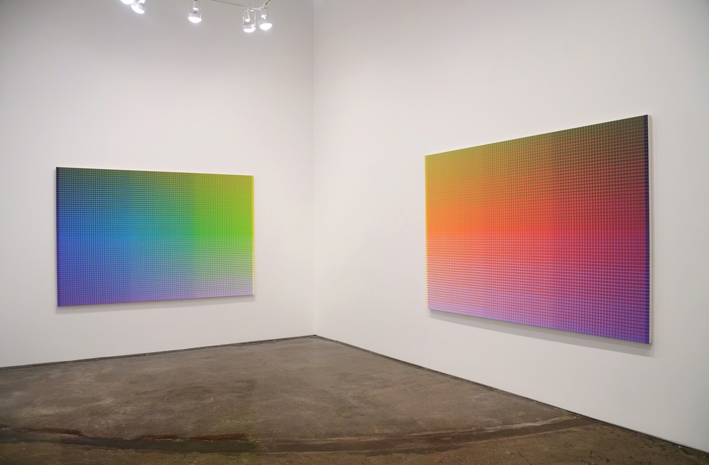 Installation view of Gabriele Evertz / Sanford Wurmfeld: Polychromy, MINUS SPACE, 2017 Installation view of Gabriele Evertz / Sanford Wurmfeld: Polychromy, MINUS SPACE, 2017