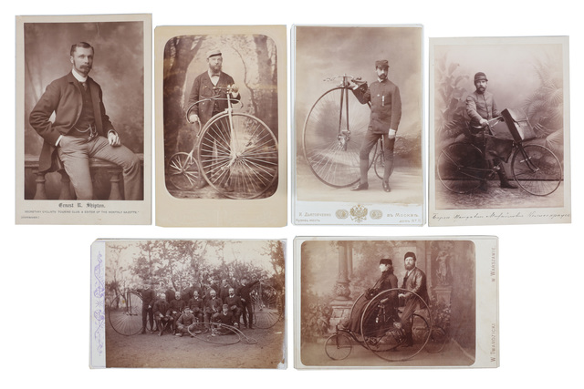 ‘Cycling Interest, Cabinet Cards (6)’, c.1880/90s, Cabinet cards, Chiswick Auctions