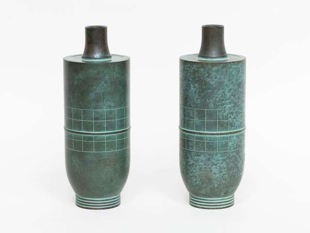 Haguda Shogoro, ‘Pair of Green Patinated Bronze Vases’, ca. 1980, Design/Decorative Art, Bronze, Patrick Parrish Gallery