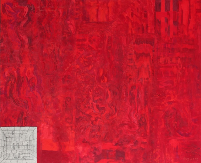 William T. Wiley, ‘Abstraction with Torture Chamber’, 2009, Drawing, Collage or other Work on Paper, Acrylic and charcoal on canvas, Hosfelt Gallery