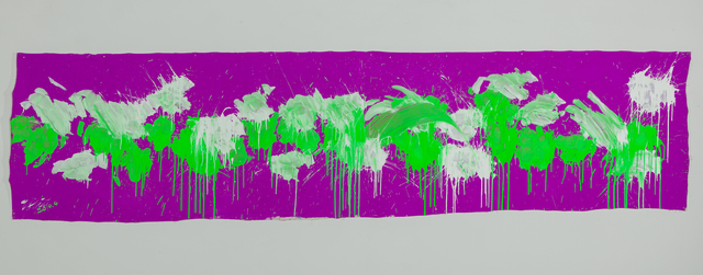 Ushio Shinohara, ‘Green & White on Purple – April 2014’, 2014, Deborah Colton Gallery