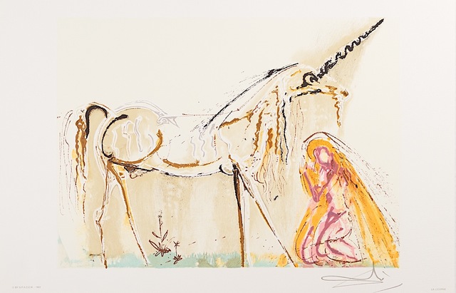 Salvador Dalí, ‘La Licorne (Unicorn)’, 1983, Print, Lithograph on Vélin d'Arches Paper, Art Lithographies