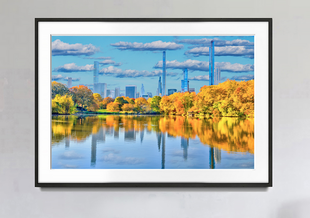 Mitchell Funk, ‘Billionaire Row Manhattan from Central Park in Autumn colors Heaven and Earth’, 2020, Photography, Inkjet Archival Print, Robert Funk Fine Art