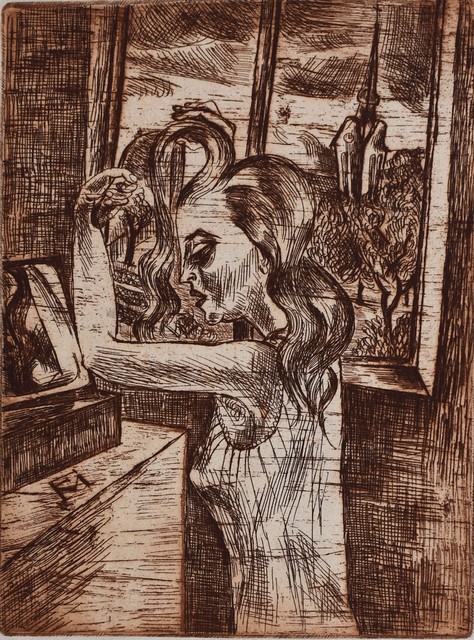 Conrad Felixmuller, ‘Woman in the Morning - Grooming | Frau in der Morgen Kämmen’, 1920, Gilden's Art Gallery