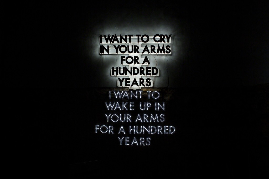 Robert Montgomery - A Hundred Years, 2014. Photography: Antonis Minas Robert Montgomery - A Hundred Years, 2014. Photography: Antonis Minas