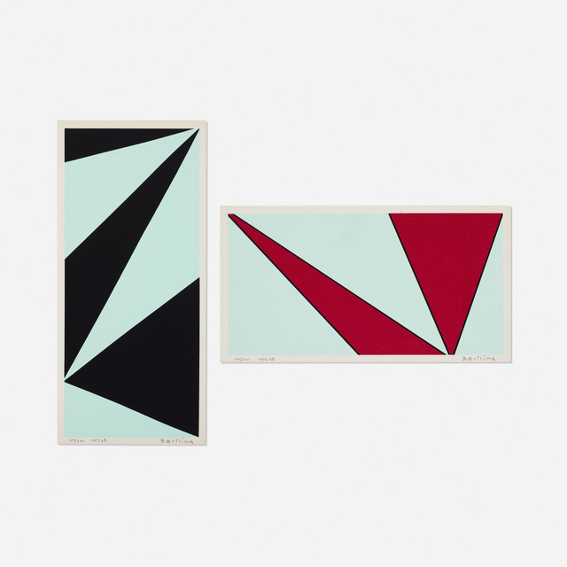 Olle Baertling, ‘Untitled (two works from The Angles of Baertling - Open Form, Infinite Space portfolio)’, 1956, 68/1957, 68, Print, Screenprint on paper, Rago/Wright