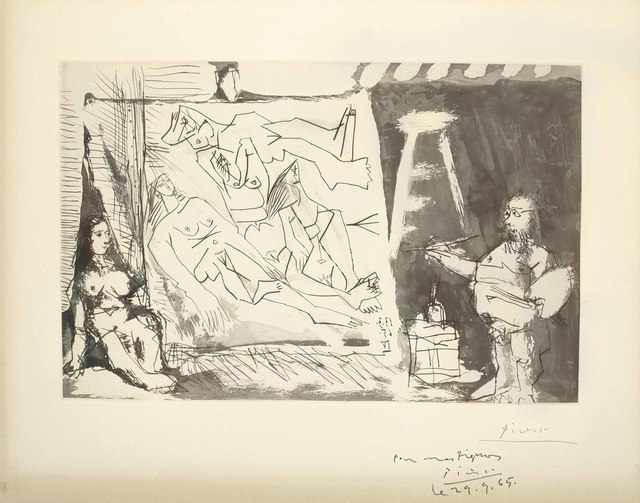 Pablo Picasso, ‘Dans l'Atelier: Peintre et sa toile avec un modèle assis’, 1965, Christie's