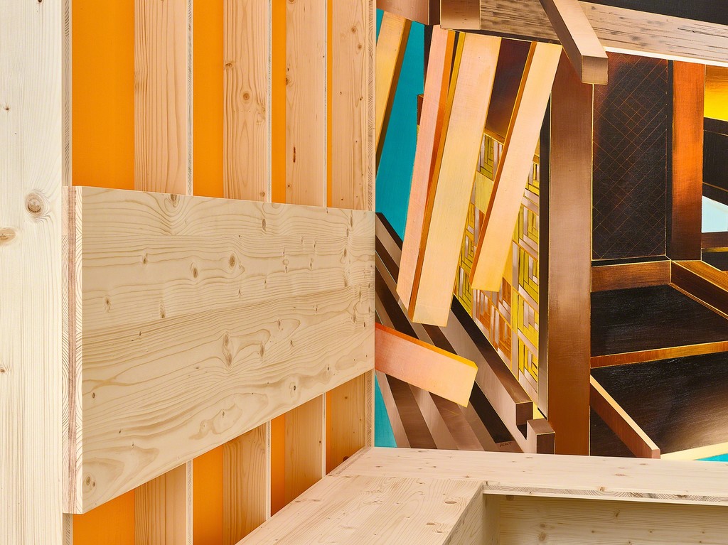 Susanne Kühn & Inessa Hansch, Bank (detail), 2015, construction: laminated wood, painting: acrylic on wallboard, 270 x 329 x 329 cm Susanne Kühn & Inessa Hansch, Bank (detail), 2015, construction: laminated wood, painting: acrylic on wallboard, 270 x 329 x 329 cm
