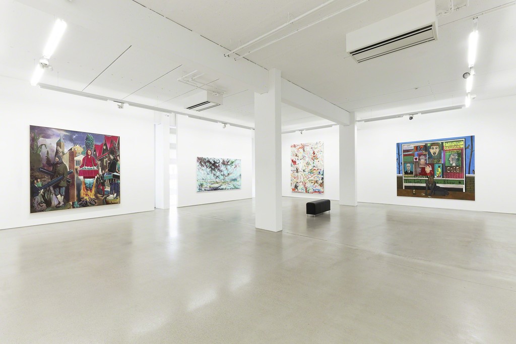 installation view G2 Kunsthalle, Hildebrand Collection, with art works by (from left to right) Neo Rauch, David Schnell, Uwe Kowski and Christoph Ruckhäberle, photo: Dotgain © the artists & G2 Kunsthalle, Leipzig. installation view G2 Kunsthalle, Hildebrand Collection, with art works by (from left to right) Neo Rauch, David Schnell, Uwe Kowski and Christoph Ruckhäberle, photo: Dotgain © the artists & G2 Kunsthalle, Leipzig.