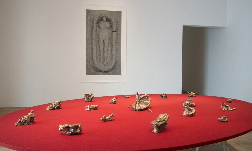 Installation view of small bronzes and "Bath," 2015 Installation view of small bronzes and "Bath," 2015