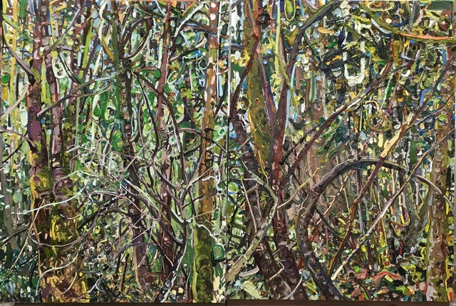 Lilian Garcia-Roig, ‘Hyperbolic Nature--Washington Woods (diptych)’, 2002, Thomas Deans Fine Art