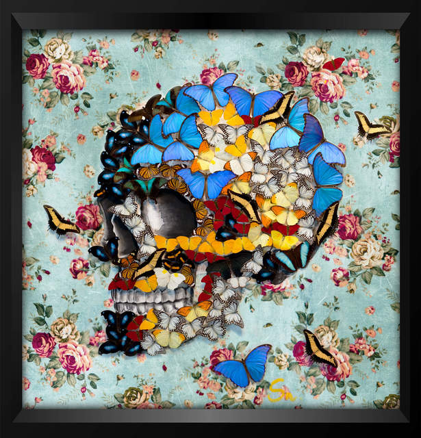 SN, ‘Skull & Roses’, 2017, Eden Fine Art