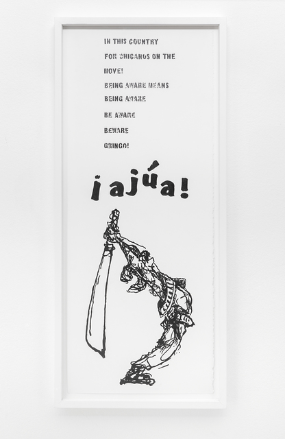 Andrea Bowers, ‘Beware Gringo (La Raza, Vol. I, No. 14, July 1968, L.A. pg. 2)’, 2015, kaufmann repetto