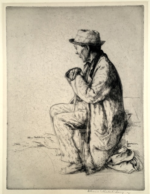 William Auerbach-Levy, ‘The Traveler (also The Emmigrant, Marchant des’habits)’, 1920, Harris Schrank Fine Prints