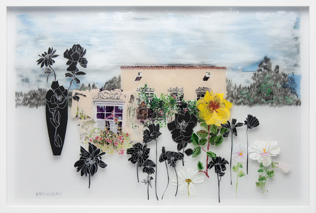 Gail Norfleet, ‘A Gray Day’, 2017, Painting, Acrylic, litho pencil and cut paper collage on two Lucite panels, Valley House Gallery & Sculpture Garden