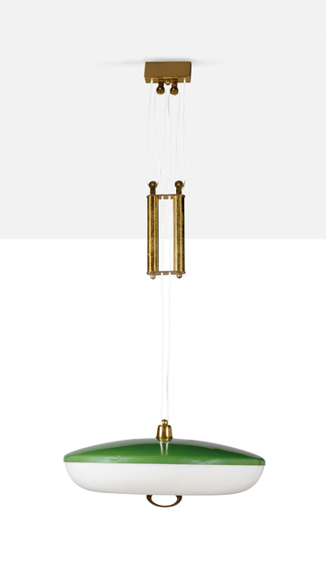 ‘Ceiling light’, Circa 1955, Design/Decorative Art, Metal, brass, plexiglass, Aguttes