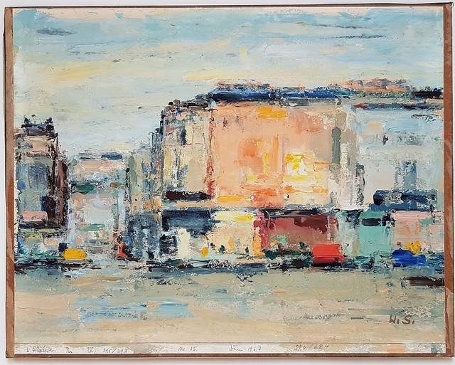 Walter Scheiwe, ‘Memories of a City’, 1967, Painting, Oil on board, Cerbera Gallery
