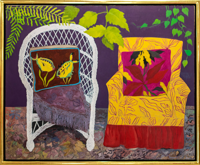 Hunt Slonem, ‘Chair Duet’, 1977, Painting, Oil on canvas, Manolis Projects