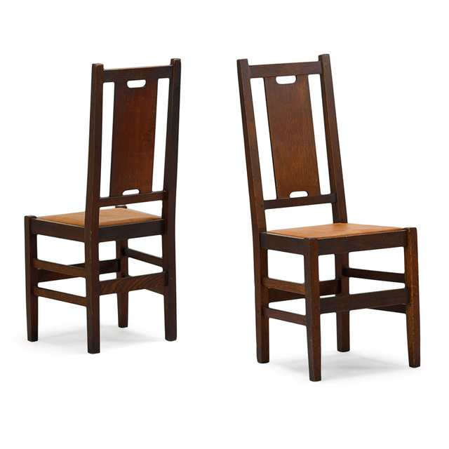 Gustav Stickley, ‘Two H-Back Side Chairs, Eastwood, NY’, ca. 1910, Rago/Wright