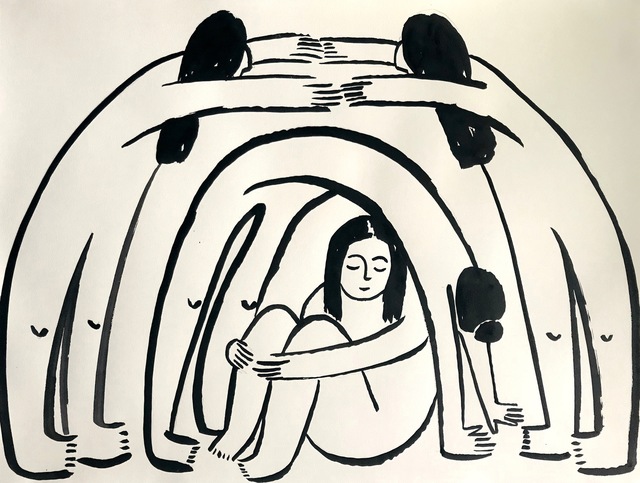 Carissa Potter, ‘You Are Safe’, 2017, Drawing, Collage or other Work on Paper, Sumi ink on paper, Eleanor Harwood Gallery