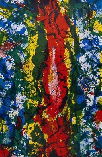 Sam Francis, ‘Untitled (SF-344)’, 1990, Print, Lithograph on PTI #120 Waterleaf paper; torn and deckled edges, Kenneth A. Friedman & Co.