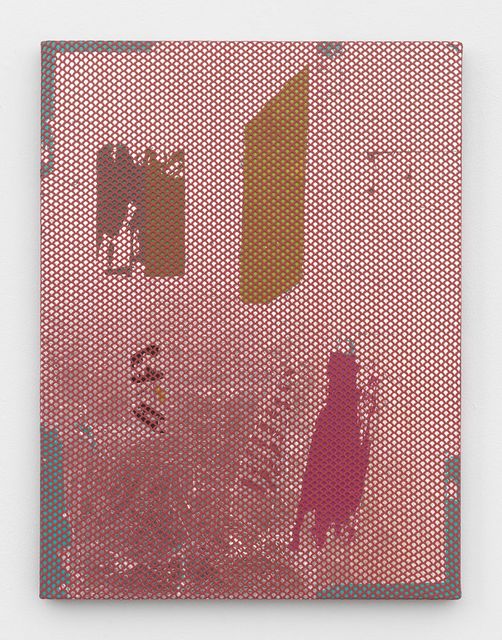 Julia Dault, ‘Double Double Land’, 2018, Painting, Leather, silver leaf, printed paper, and oil on canvas, Bradley Ertaskiran