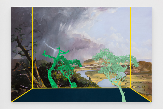 Whitney Bedford, ‘Veduta (Cole)’, 2020, Painting, Ink and oil on linen hybrid panel, Carrie Secrist Gallery