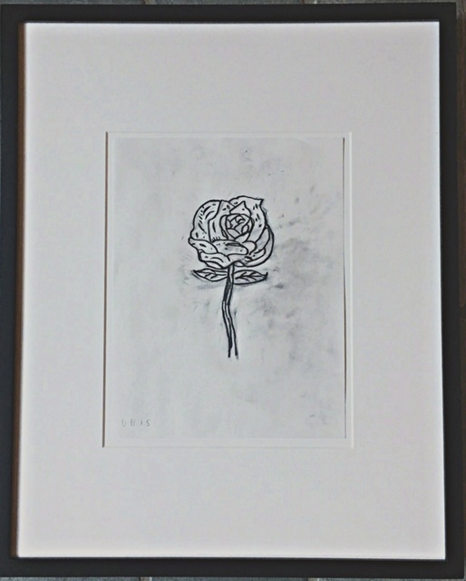 Donald Baechler, ‘Untitled (Rose)’, 2015, Drawing, Collage or other Work on Paper, Original Graphite drawing on archival bond paper. Framed, with museum provenance, Alpha 137 Gallery