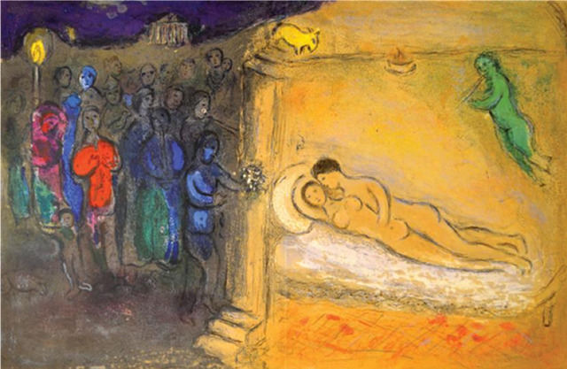 Marc Chagall, ‘The Wedding Night’, 1961, Print, Original lithograph printed in colors on Arches wove paper., Galerie d'Orsay