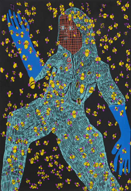 Summer Wheat, ‘Night Beekeeper III’, 2019, Painting, Acrylic on aluminium mesh, Dirimart