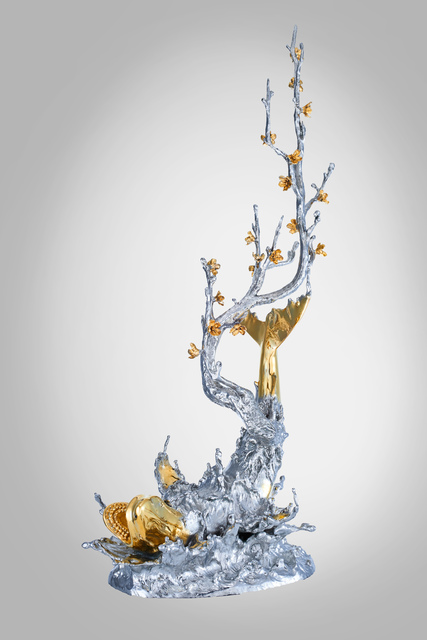 CHEN JING-QING 陳金慶, ‘Travelling in the Tempestuous 無住生香-怒海遨遊’, 2017, Sculpture, Stainless Steel & 24k Gold, ESTYLE ART GALLERY 藝時代畫廊