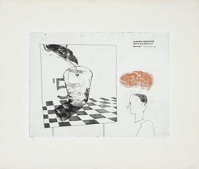 David Hockney, ‘Disintegration, pl. 7 from A Rake's Progress’, 1961-1963, Phillips