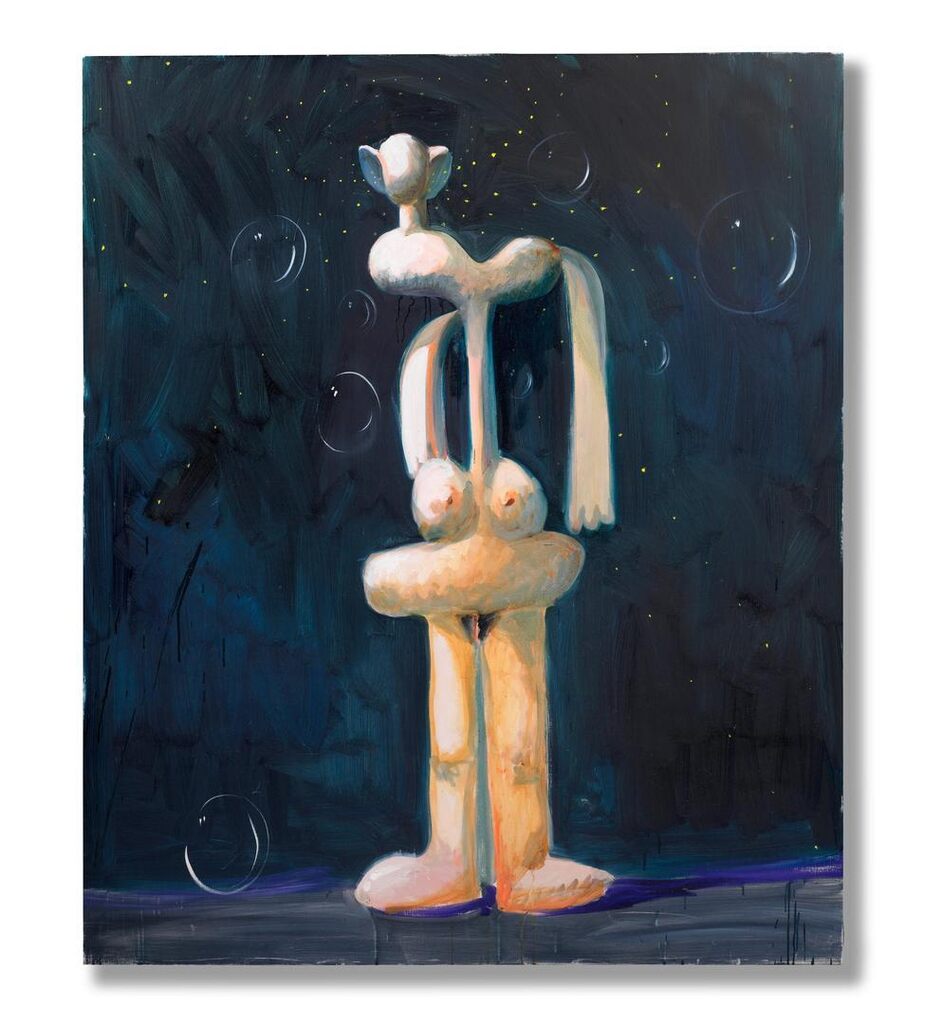 George Condo - Standing Nude in the Night with Bubbles