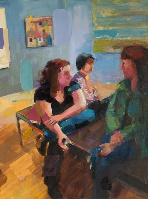 Phyllis Gorsen, ‘The Three Muses ’, Painting, Acrylic, Paper and Charcoal on Canvas, InLiquid