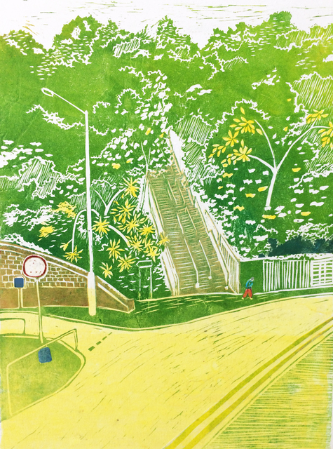 June Ho, ‘Working Day Afternoon’, 2017, Print, Linocut, Karin Weber Gallery