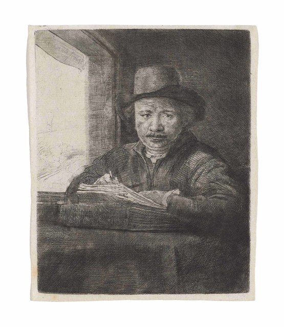 Rembrandt van Rijn, ‘Self-Portrait etching at a Window’, 1648, Christie's